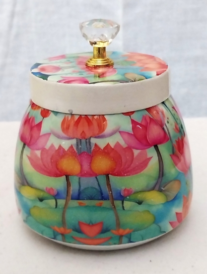 Picture of Lotus designed Metal Jar(set of 4Pcs)