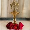 Picture of Brass Shankh Chakra Standing diyas pair (2000 gr approx)(20*8 in cm)